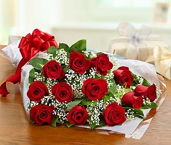 A Dozen Red Rose Bouquet